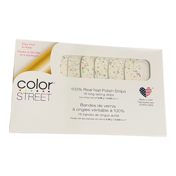 Color Street LUCKY STARS Clear Overlay Red Blue Glitter Holographic Stars Set - Picture 2 of 5